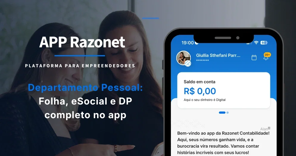 Departamento Pessoal Razonet 2026: folha, eSocial e DP completo no app